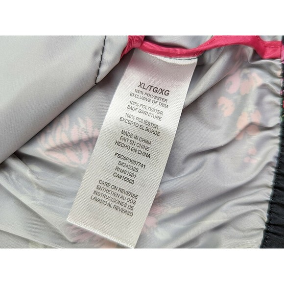 Signature Weekend Women's XL Black Floral Zip Up Windbreaker/Rain Jacket EUC - Picture 9 of 12
